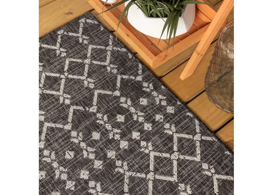 Ourika Moroccan Geometric Textured Weave Indoor/Outdoor Runner Rug