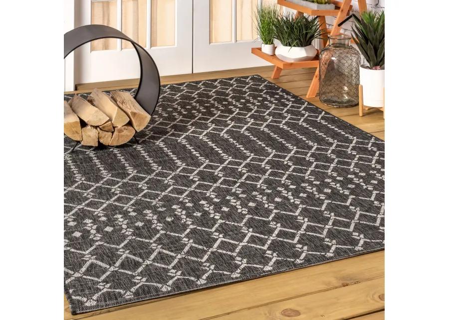 Ourika Moroccan Geometric Textured Weave Indoor/Outdoor Runner Rug