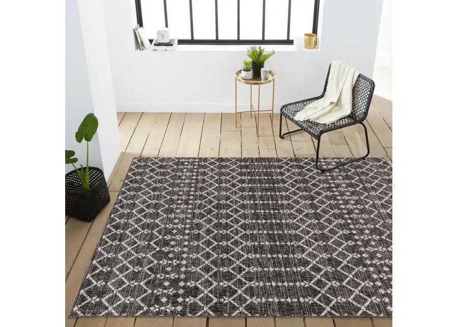 Ourika Moroccan Geometric Textured Weave Indoor/Outdoor Runner Rug