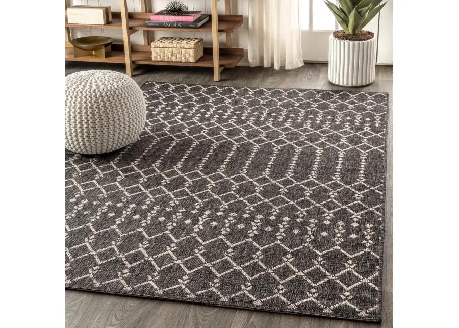 Ourika Moroccan Geometric Textured Weave Indoor/Outdoor Runner Rug