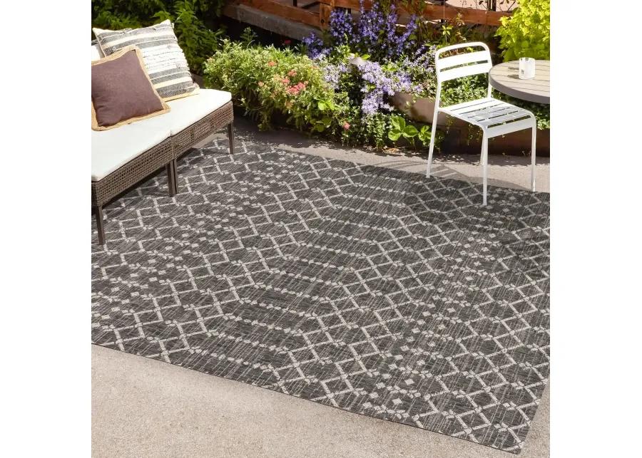 Ourika Moroccan Geometric Textured Weave Indoor/Outdoor Runner Rug