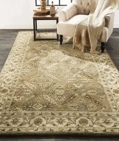 Eaton 8424F Green/Brown/Taupe 2'6" x 10' Rug