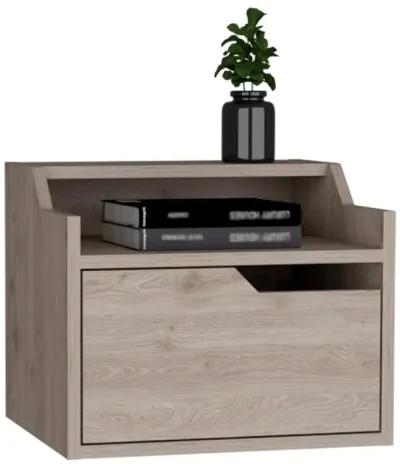 Floating Nightstand, Modern Dual-Tier Design with Spacious Single Drawer Storage