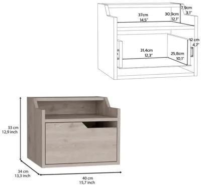 Floating Nightstand, Modern Dual-Tier Design with Spacious Single Drawer Storage