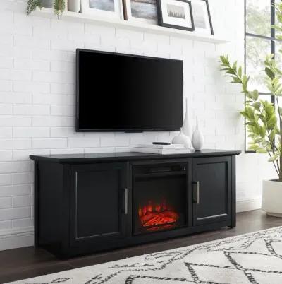 Camden 58" Low Profile Tv Stand W/Fireplace Black