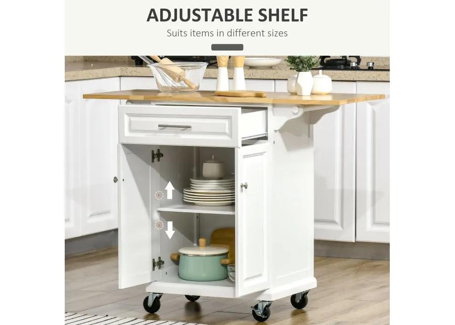 Versatile Kitchen Aid: Island Cart with Extended Counter and Storage