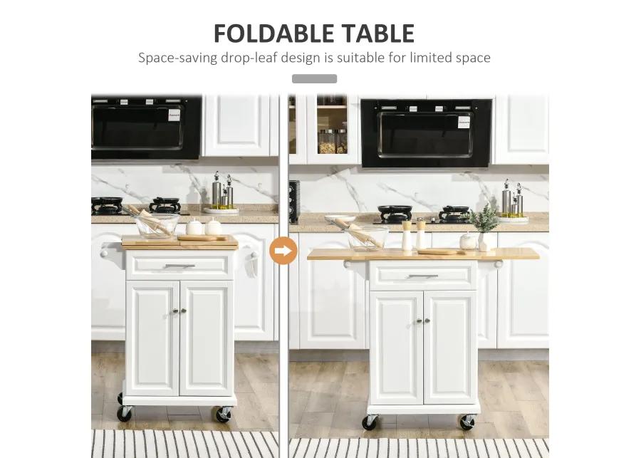 Versatile Kitchen Aid: Island Cart with Extended Counter and Storage