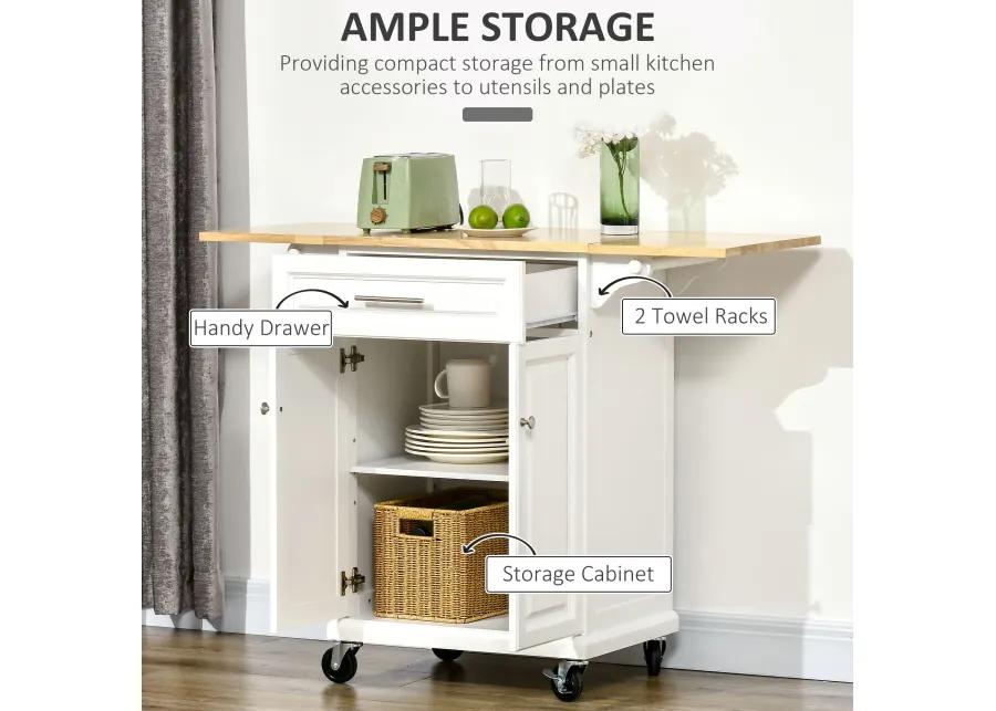 Versatile Kitchen Aid: Island Cart with Extended Counter and Storage