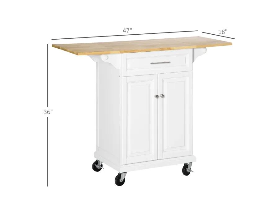 Versatile Kitchen Aid: Island Cart with Extended Counter and Storage