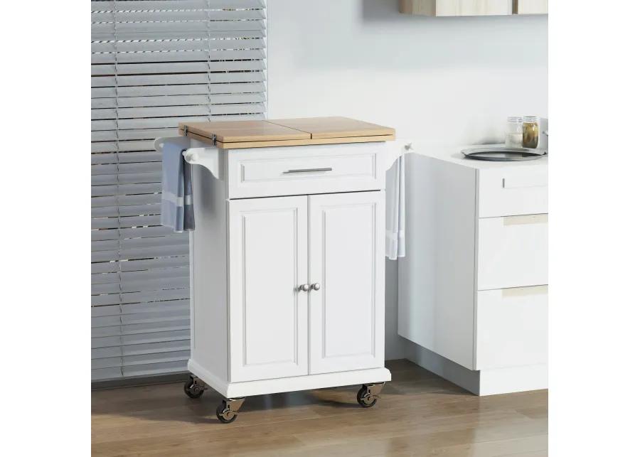 Versatile Kitchen Aid: Island Cart with Extended Counter and Storage