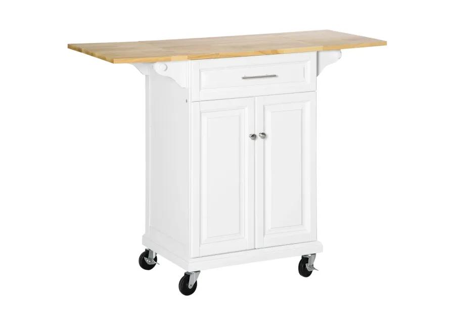 Versatile Kitchen Aid: Island Cart with Extended Counter and Storage