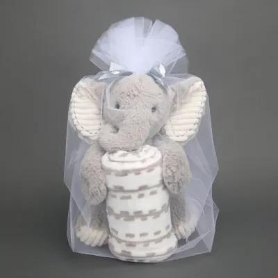 Lambs & Ivy Blanket & Plush Luxury Newborn Baby Gift Set - Gray Elephant