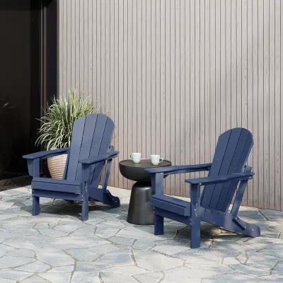 WestinTrends Westintrends 2 piece set outdoor folding Poly Adirondack chair