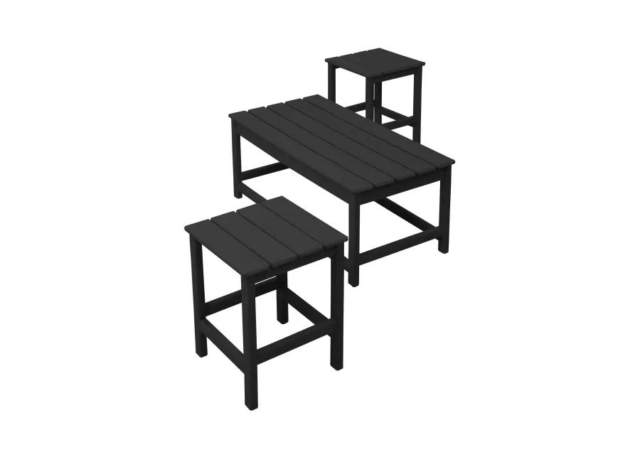 WestinTrends 3-Piece Outdoor Patio Adirondack Coffee and Side Table Set