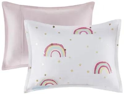 Gracie Mills Thyme Rainbow and Metallic Stars Comforter Set with Coordinating Bed Sheets