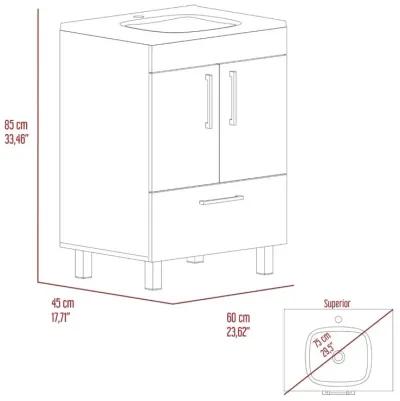 Single Bathroom Vanity Mayorca, Bathroom, White