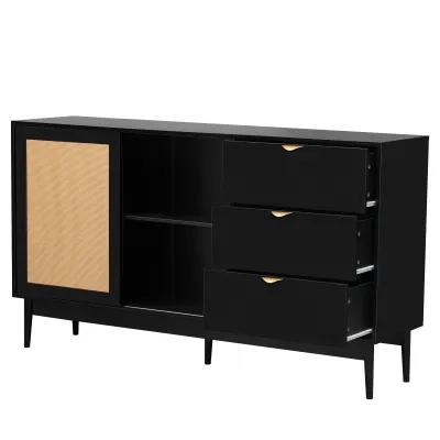 Merax Featured Two-Door Buffet Cabinet with Metal Handles