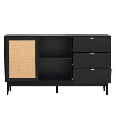 Merax Featured Two-Door Buffet Cabinet with Metal Handles