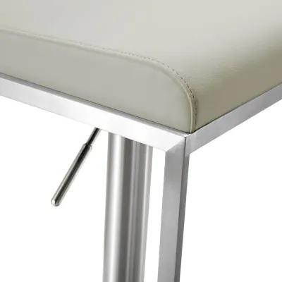 Amalfi White Performance Vegan Leather Adjustable Stool