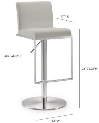 Amalfi White Performance Vegan Leather Adjustable Stool