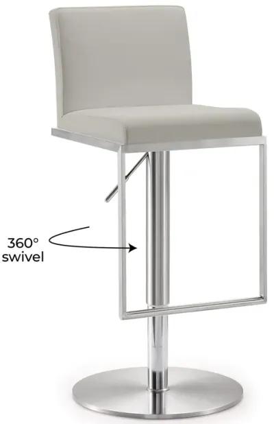 Amalfi White Performance Vegan Leather Adjustable Stool