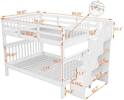 Modern Storage Bunk Bed with Open Shelves