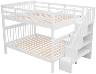 Modern Storage Bunk Bed with Open Shelves