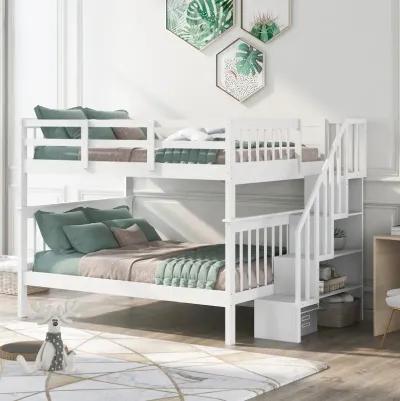 Modern Storage Bunk Bed with Open Shelves