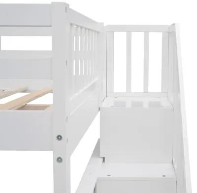 Modern Storage Bunk Bed with Open Shelves