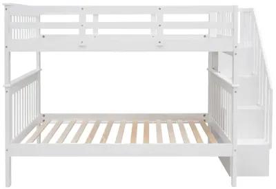 Modern Storage Bunk Bed with Open Shelves