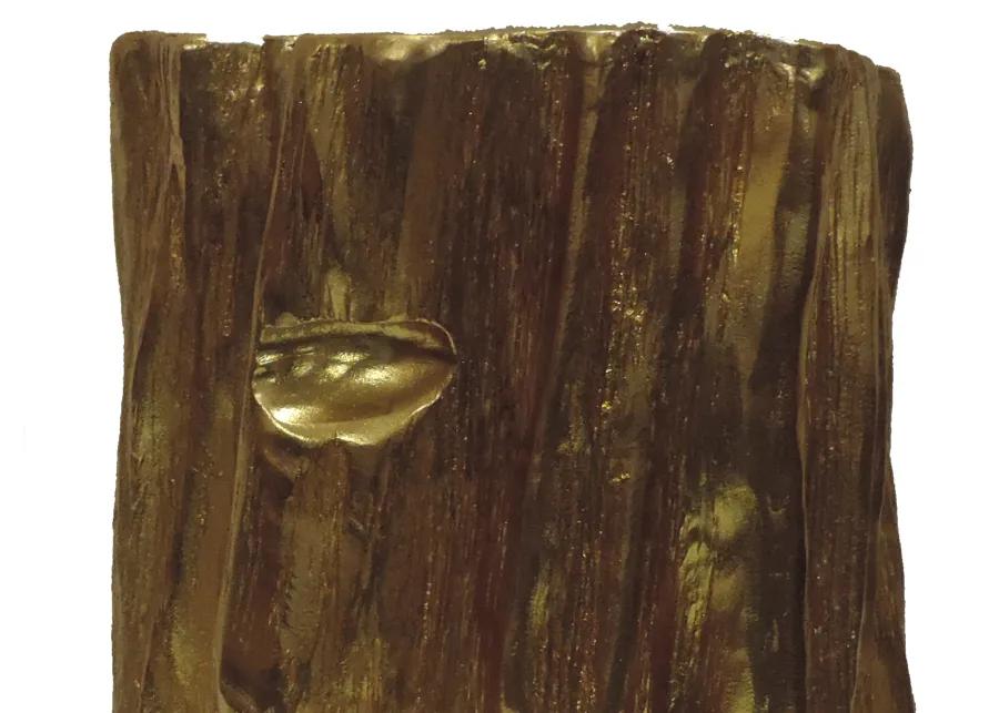 Well Designed Nature Inspired Tree Trunk Stool, Gold-Benzara