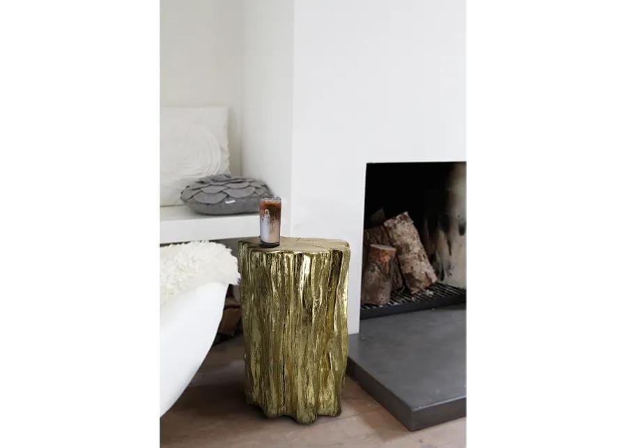 Well Designed Nature Inspired Tree Trunk Stool, Gold-Benzara