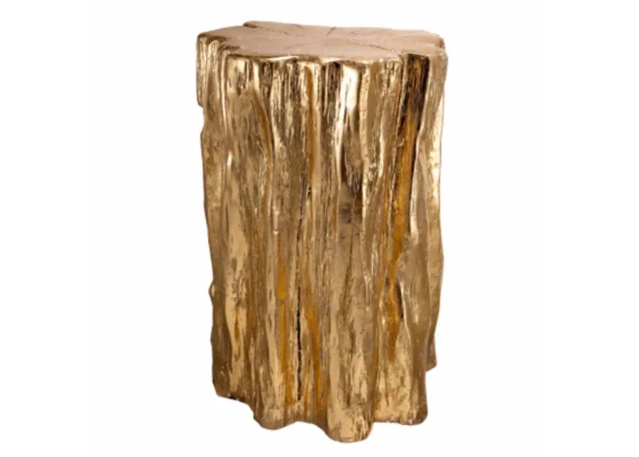 Well Designed Nature Inspired Tree Trunk Stool, Gold-Benzara