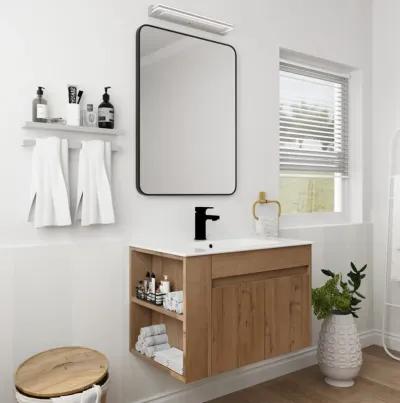 30 Inch Bathroom Vanity With Ceramic Basin And Adjust Open Shelf