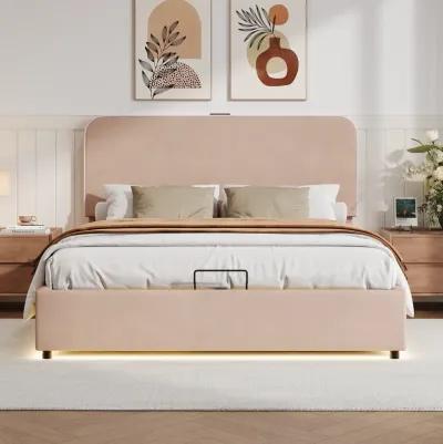 Merax Hydraulic Storage Bed Platform Bed