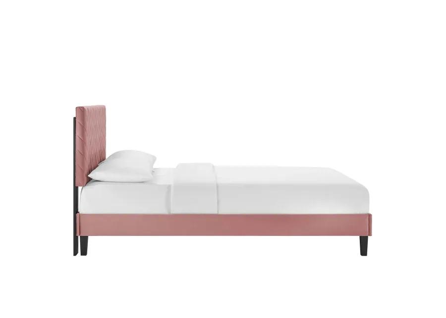 Modway - Leah Chevron Tufted Performance Velvet King Platform Bed