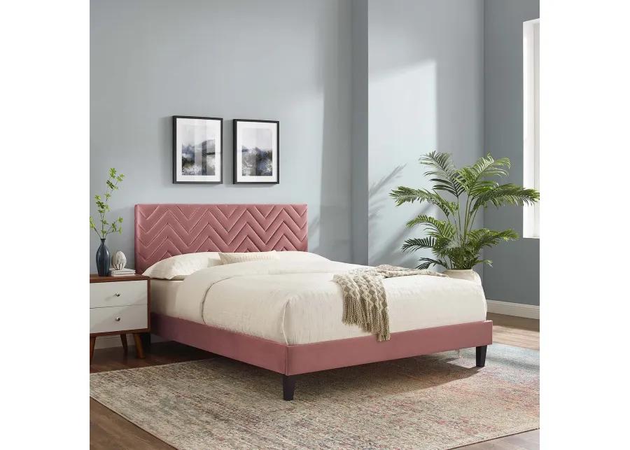 Modway - Leah Chevron Tufted Performance Velvet King Platform Bed