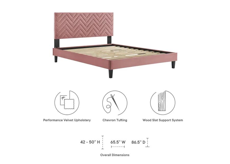 Modway - Leah Chevron Tufted Performance Velvet King Platform Bed