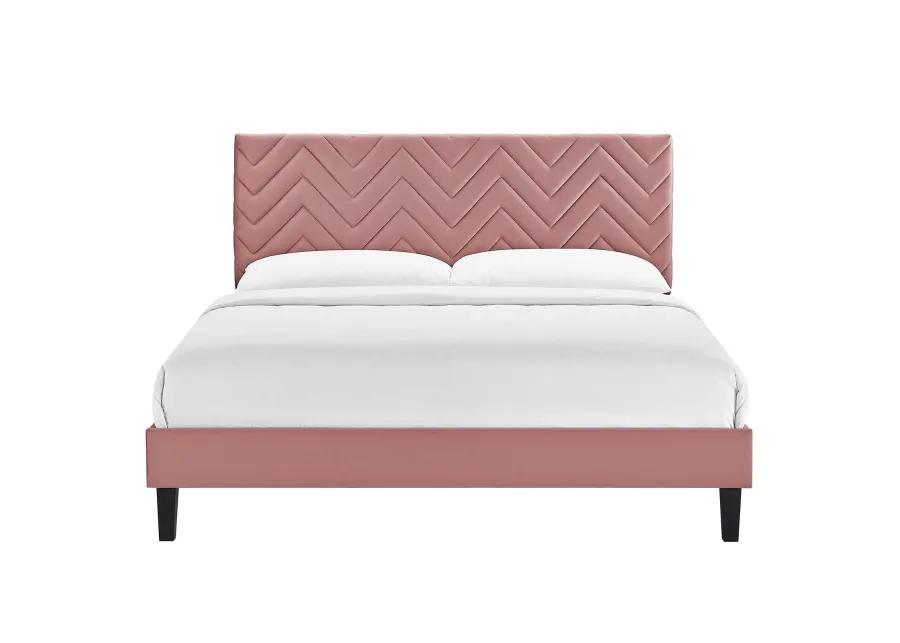 Modway - Leah Chevron Tufted Performance Velvet King Platform Bed