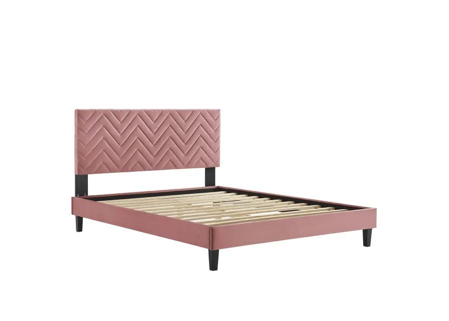 Modway - Leah Chevron Tufted Performance Velvet King Platform Bed