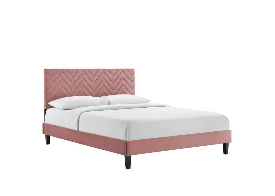 Modway - Leah Chevron Tufted Performance Velvet King Platform Bed