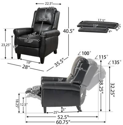 Merax Manual Pu Leather Recliner Chair