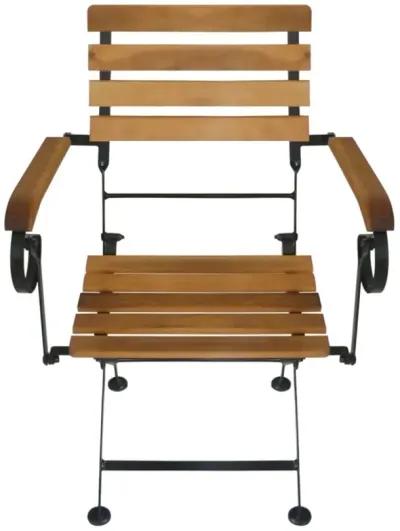 vidaXL Folding Patio Chairs 4 pcs Steel and Solid Wood Acacia