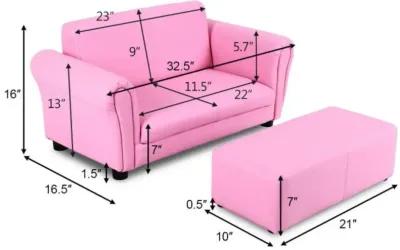 Hivvago Soft Kids Double Sofa with Ottoman