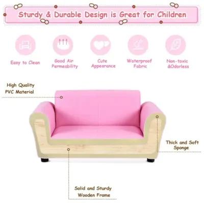 Hivvago Soft Kids Double Sofa with Ottoman