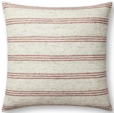 Zephyr PAL0040 Natural/Wine 22''x22'' Polyester Pillow by Amber Lewis x Loloi