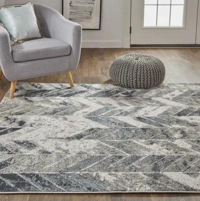 Micah 3048F Black/Gray/Silver 6'7" x 9'6" Rug