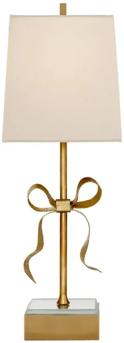 Ellery Gros-Grain Bow Table Lamp in Soft Brass