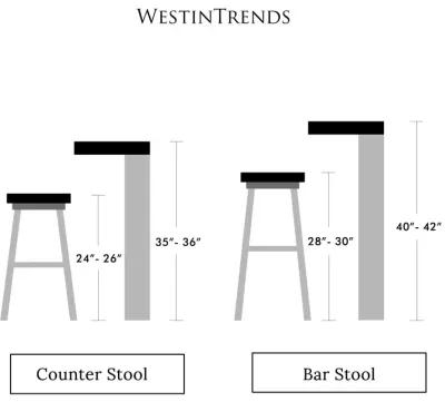 WestinTrends 24" Linen Fabric Tufted Upholstered Counter Stool (Set of 3)