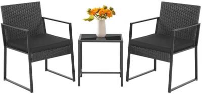 3 Pieces Modern Heavy Duty Patio Furniture Set with Coffee Table